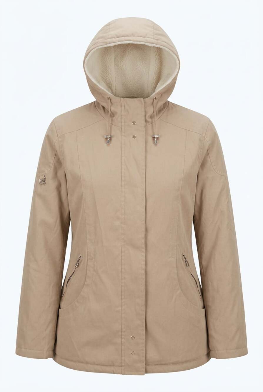 Free Country Special Edition Women's Tan Hooded Fleece-Lined Jacket Size M
